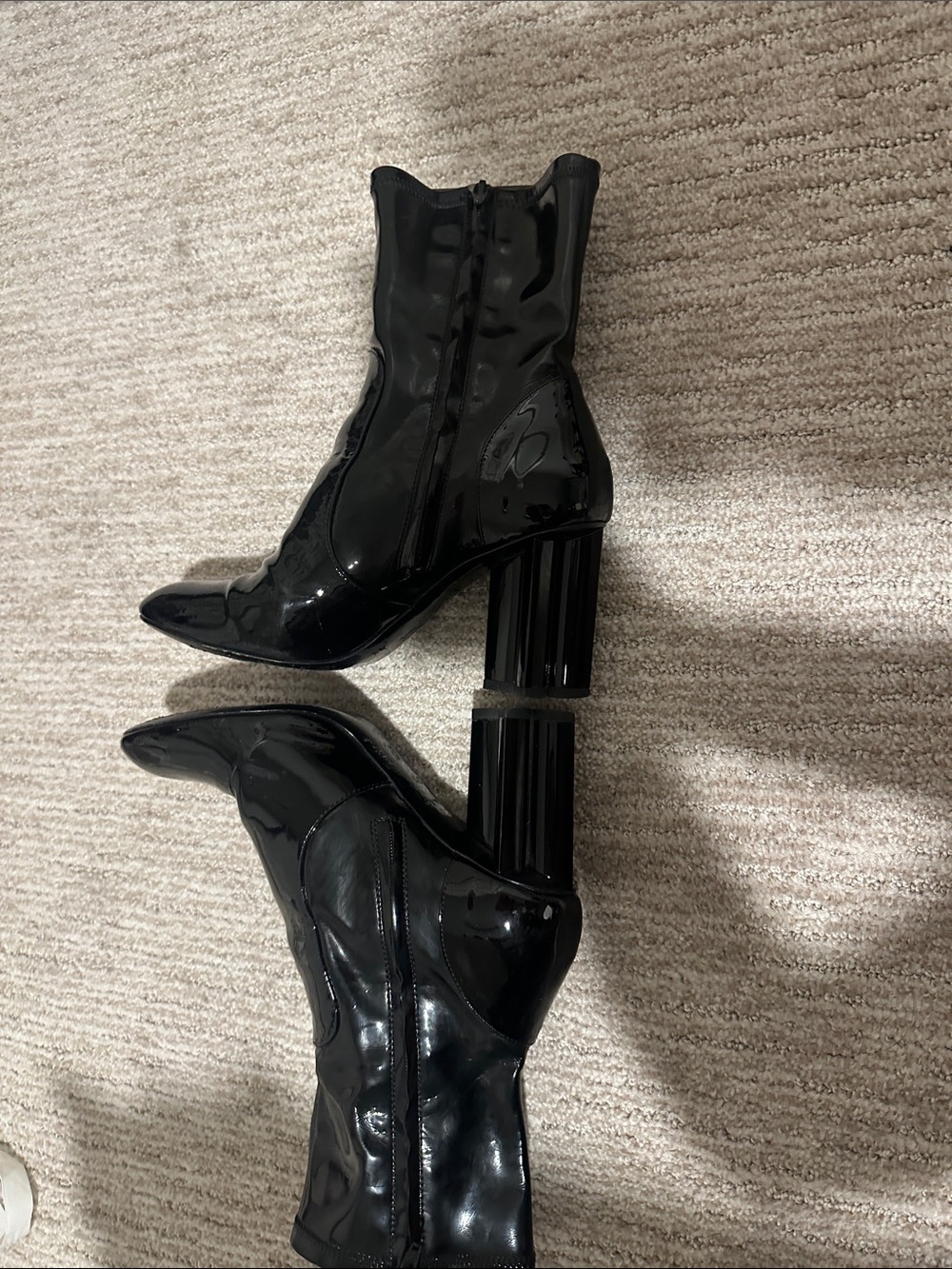 Louis Vuitton “uniform” Black Patent leather Block Heel Ankle Boots - Women